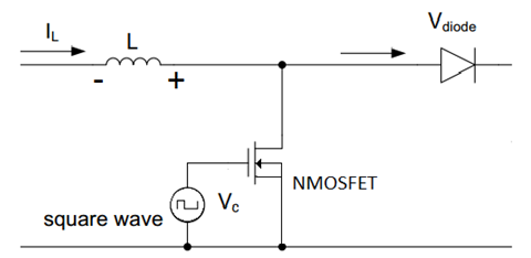 Circuit Diagram showing Negative Cycle in operation of Boost Converter Circuit Circuit Diagram showing Negative Cycle in operation of Boost Converter Circuit
