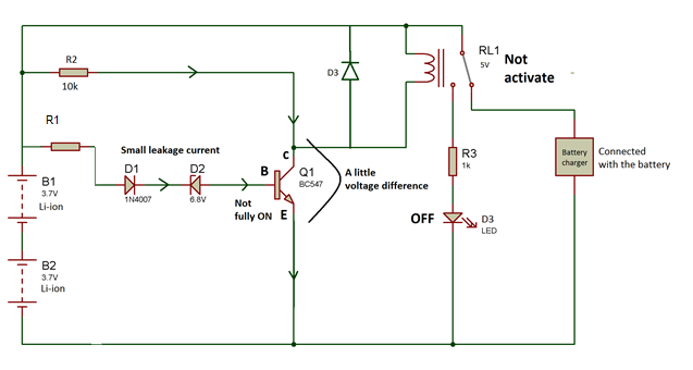 Circuit Diagram showing Practical High Side Switch working in Battery Over Charge Protector Circuit Diagram showing Practical High Side Switch working in Battery Over Charge Protector