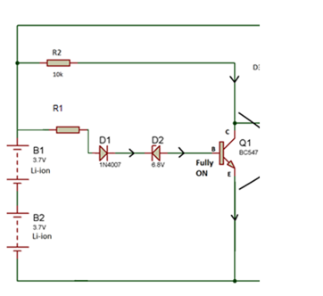 Circuit Diagram showing Relay operation in Battery Over Charge Protection Circuit Diagram showing Relay operation in Battery Over Charge Protection