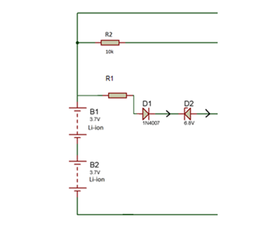 Circuit Diagram showing Zener Diode working in Battery Over Charge Protector