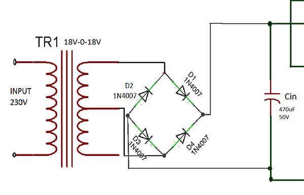 Circuit Diagram of Smooothing Capacitor for 555 IC based Voltage Doubler