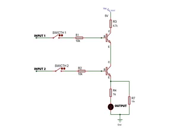 Circuit Diagram of Transistor based AND Gate