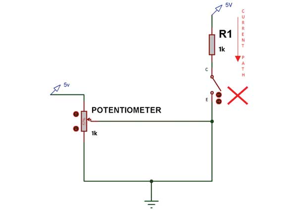 Circuit Diagram of Transistor in Saturation Mode