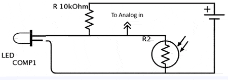 Circuit Diagram of Voltage Divider Network used for detection of Flashlight