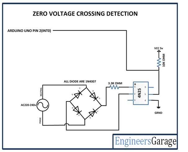 Circuit Diagram of Zero Voltage Crossing Detector