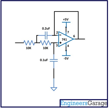 Circuit Diagram of Butterworth Low Pass Filter