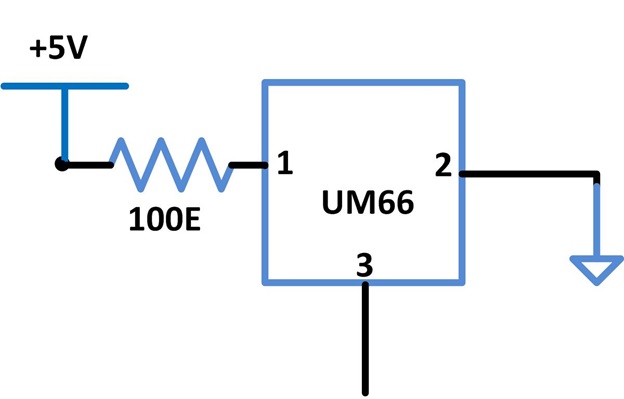 Circuit Diagram of IC UM66 for Music Generator