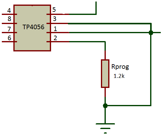 Circuit Diagram showing Programmable Resistor to Set Charging Current