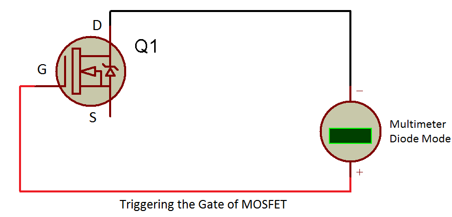 Circuit Diagram showing Triggering of the Gate of MOSFET