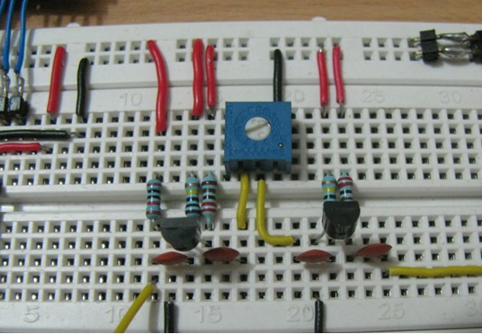 Circuit of Active Bass Separator on Breadboard Circuit of Active Bass Separator on Breadboard