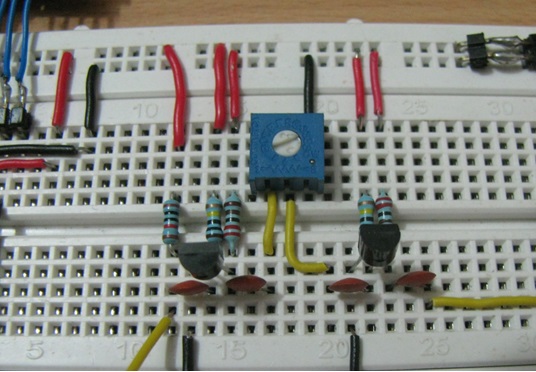 Circuit of Active Bass Separator on Breadboard