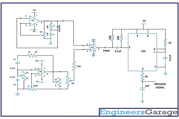 Circut Diagram of PPM Demodulation using Low Pass Filter