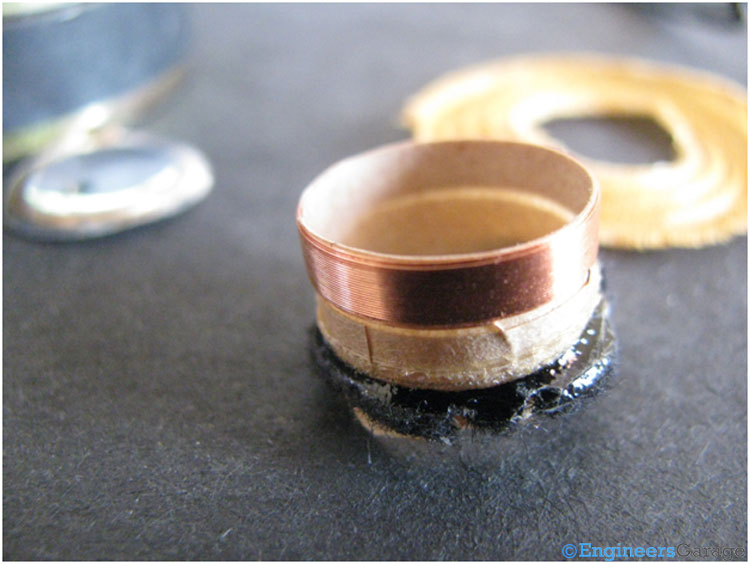 Closer View of Voice Coil, which Acts as Electromagnet