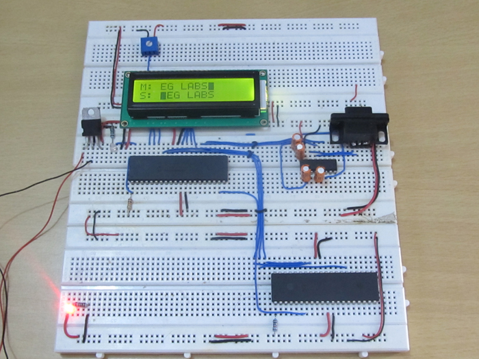 Complete Circuit Setup of SPI Implementation using PIC