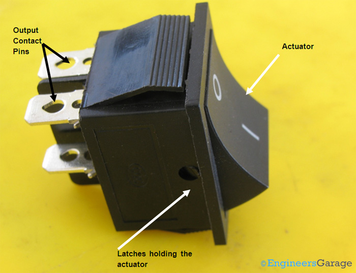 DPDT Rocker Switch and Layout of its Parts