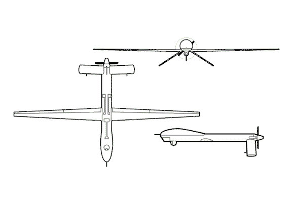 Diagram Explaining Structure And Design Of Predator Drone in Military