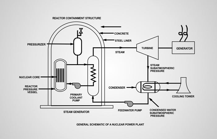 Diagram Showing Components Of Nuclear Power plant