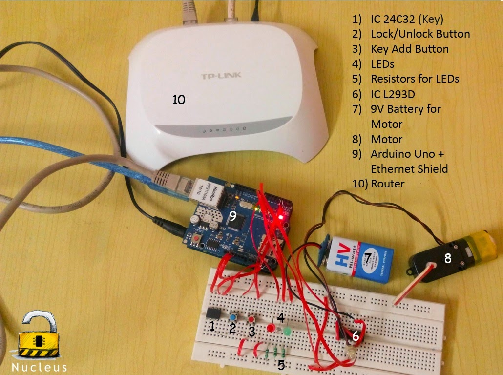 DIY Electronic Lock with Arduino and Ethernet Shield Circuit Diagram