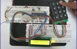 Electronic Code Lock With User Defined Password Using 8051 Microcontroller (AT89C51) Circuit On Breadboard