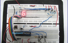 Electronic digital dice with seven segment using 8051 microcontroller Circuit Setup on Breadboard