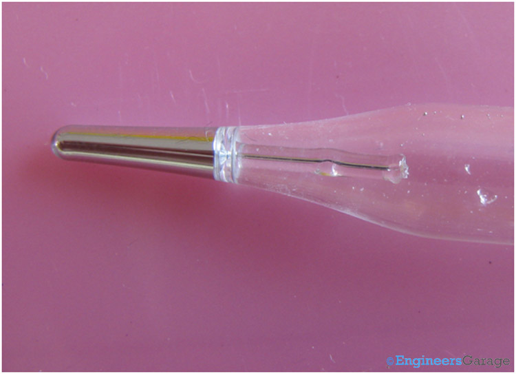 Glass Bulb of Oral Thermometer Containing Mercury