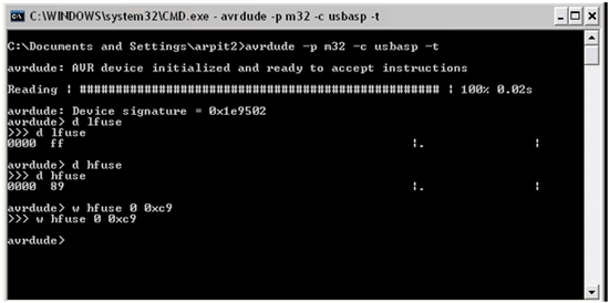 Higher Fuse Byte Command to Disable JTAG in AVR