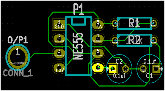 Image of a PCB Layout Designed on KIcad