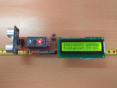 Image of Arduino based Portable Ultrasonic Distance Measurement Device Image of Arduino based Portable Ultrasonic Distance Measurement Device