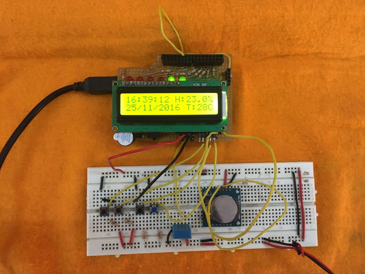 Image of Arduino and RTC DS1307 based Digital Clock and Alarm