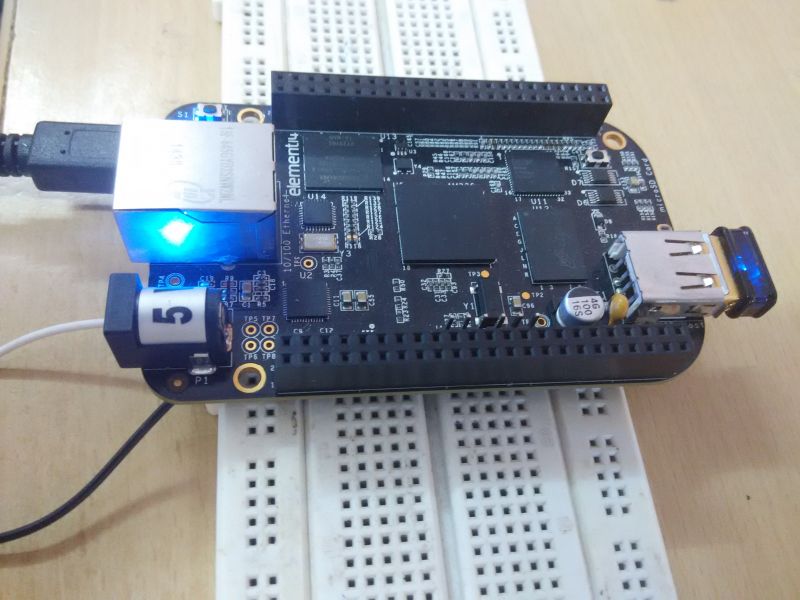 Image of Beaglebone Black connected to Wi-Fi Router