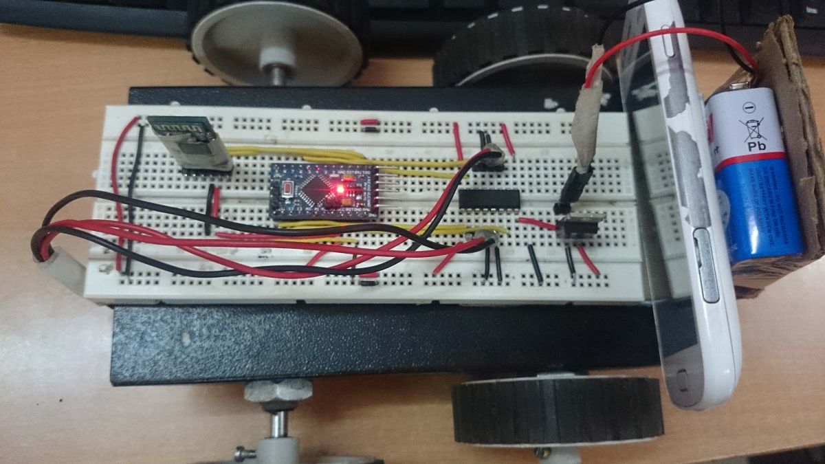 Image of Control Circuitry Mounted on Spy Rover Body Image of Control Circuitry Mounted on Spy Rover Body