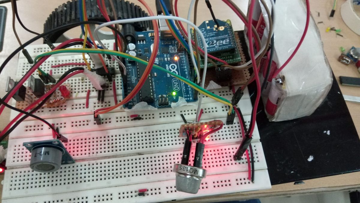 Keypad-controlled and industrial gas monitoring wireless robot