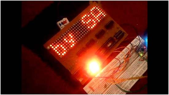 Image of Dot Matrix Display showing Text Animation Image of Dot Matrix Display showing Text Animation