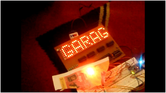 Image of Dot Matrix Display showing Text Message Image of Dot Matrix Display showing Text Message
