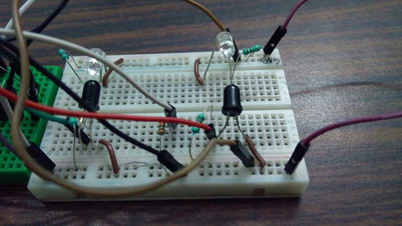 Image of IR Transmitter and Photodiode Array used for Counting Visitors