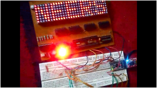 Image of LED Display Board flashing received message