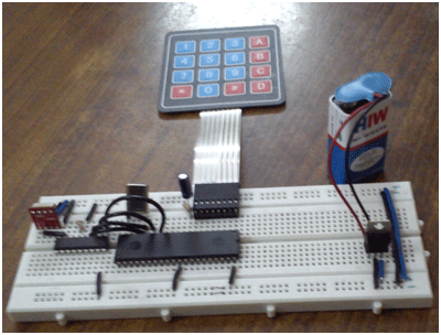 Image of RF data transmitter based on HT12E encoder IC