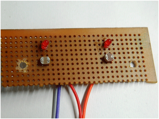 Image of Sensor Plate used on Line Following Robot