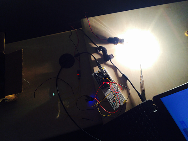 Image showing Arduino Circuit operating as Current Sensor in Dark