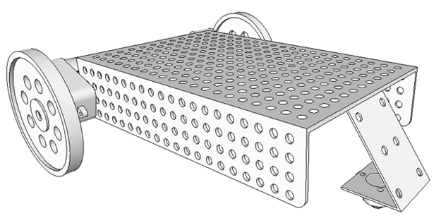 Image showing attachment of Caster Wheel strip to Chassis of Robot