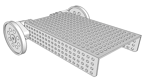 Image showing attachment of wheels to motors on robot'