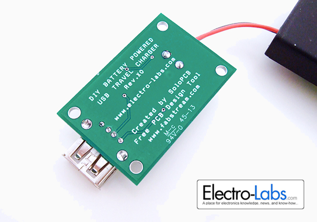 Image showing back side of Assembled Circuit for Travel Charger