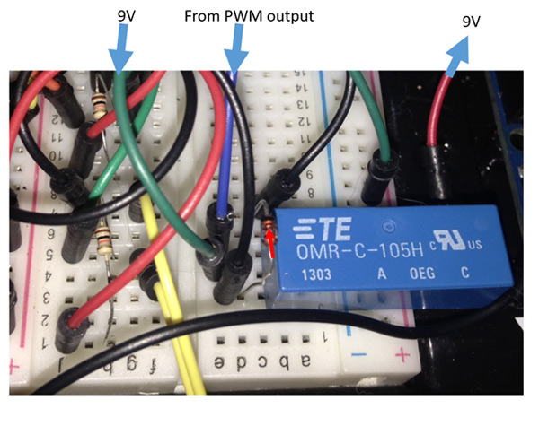 Image showing circuit connections of Battery wires on Robotic Tank 