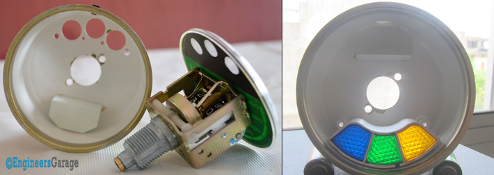 Image Showing Colored Relflectors Present In An Analog Speedometer Image Showing Colored Relflectors Present In An Analog Speedometer