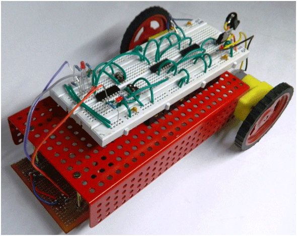 Image showing complete prototype of Line Follower Robot