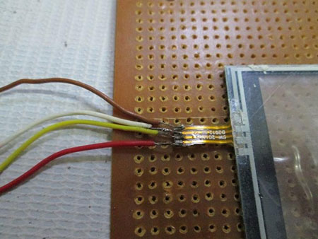 Image Showing Connecting Wires Attached to Touch Screen Image Showing Connecting Wires Attached to Touch Screen