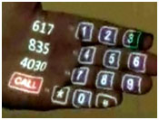 Image Showing Dialer Projected on Palm to Make Calls Using Sixth Sense Technology  