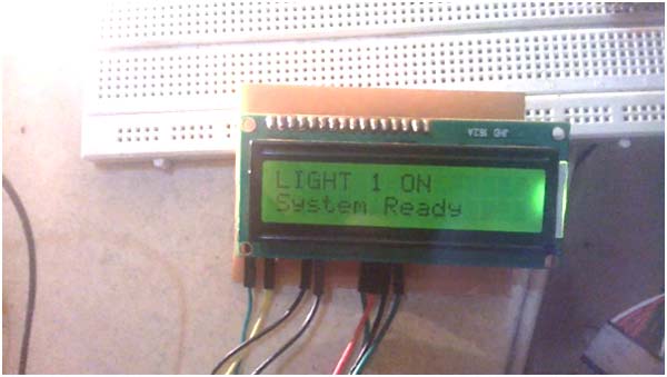 Image showing display panel in prototype of Arduino based Home Automation System