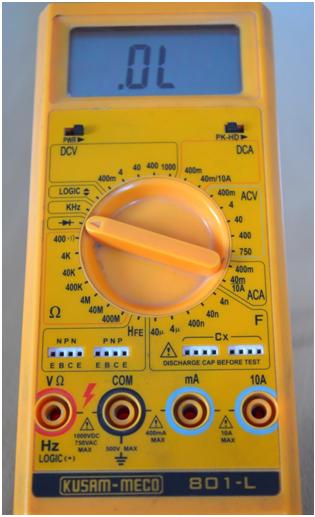 Image showing DMM connection on Multimeter