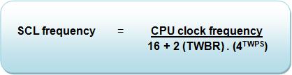 Image showing Formula for SCL Clock Frequency Image showing Formula for SCL Clock Frequency